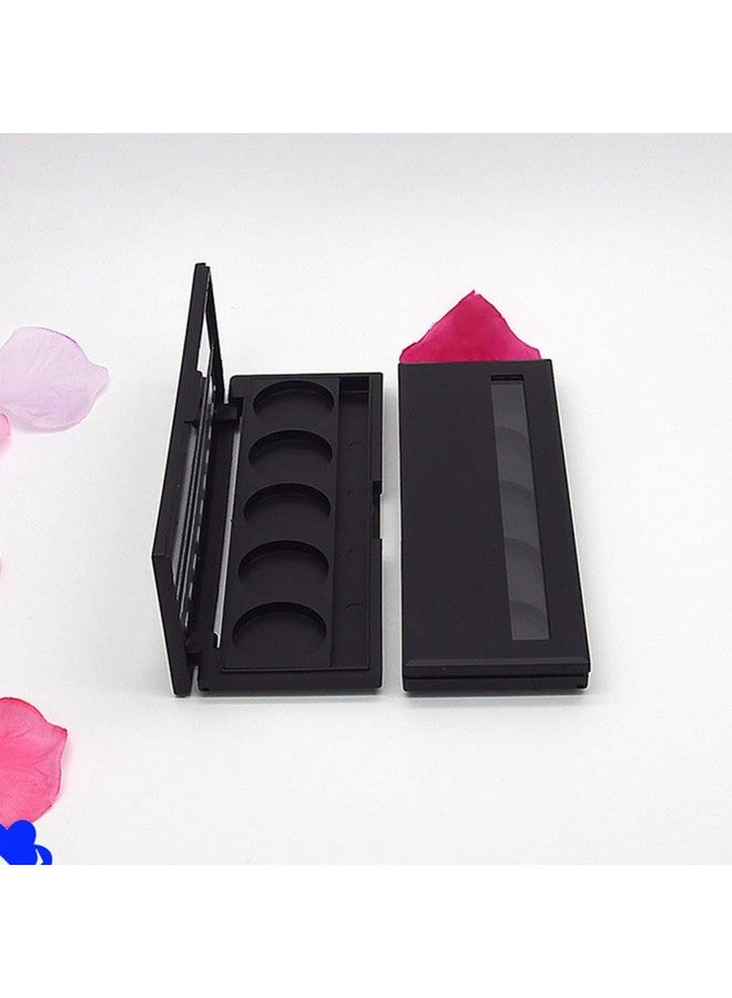 Beaupretty Makeup Palettes Makeup Palettes 2Pcs Empty Magnetic Eyeshadow 5 Colors With Mirror Make Up Container Cosmetics Organizer For Travel Women Trip Black Black Eyeshadow Black Eyeshadow - Image 3