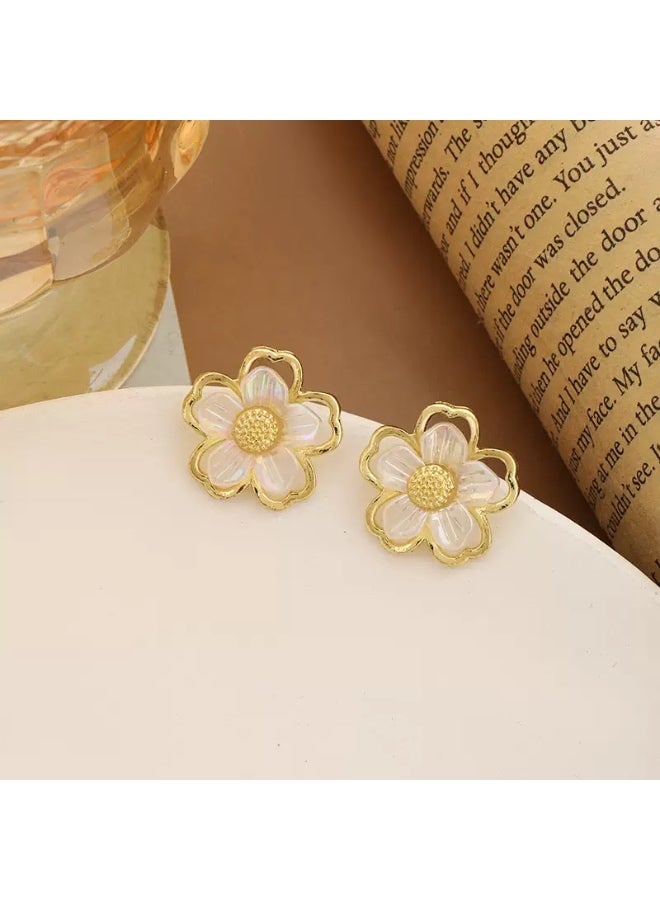 YUCCA 5 Pairs New Fashion Flower Beads Simple Design Earrings Set Suitable for Daily and Occasions - Image 3