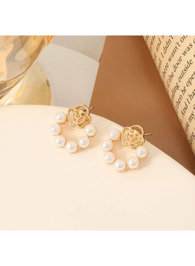 YUCCA 5 Pairs New Fashion Flower Beads Simple Design Earrings Set Suitable for Daily and Occasions - Image 2