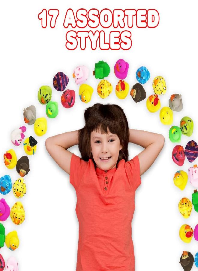 ArtCreativity Assorted Rubber Duckies for Kids, Pack of 50, Duck Bathtub Pool Toys with 17 Different Designs, Fun Carnival and Christmas Party Supplies, Birthday Party Favors for Boys and Girls - Image 4
