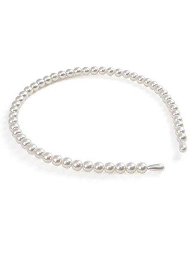 DNHCLL 2 Pcs Imitation Pearl Headband Lady Full Pearl Bead Fashion Stylish Headband Wedding Party Bridal Hair Hoop For Women Elegant 8Mm White Pearl Wedding Party Hair Accessories - Image 1
