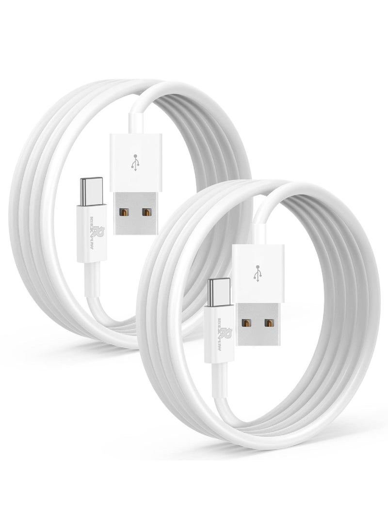 Rock Pow 2-Pack 3ft USB C Cable 3A Fast Charge USB A to Type C Charger Cord Braided Compatible with Samsung Galaxy A10e A20 A50 A51 A71 S20 S10 S9 S8 Plus S10E Note 20 10 9 8 Moto G7 G8 - Image 1
