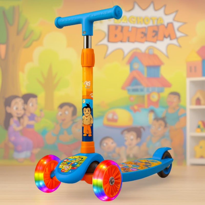 Storio سكوتر أطفال قابل للطي من شوتا بيم مع عجلات مضيئة وارتفاع قابل للتعديل | للأولاد والبنات من 3 سنوات فما فوق | سعة 50 كجم | لعبة ممتعة للركوب في الهواء الطلق - لون أزرق - Image 1