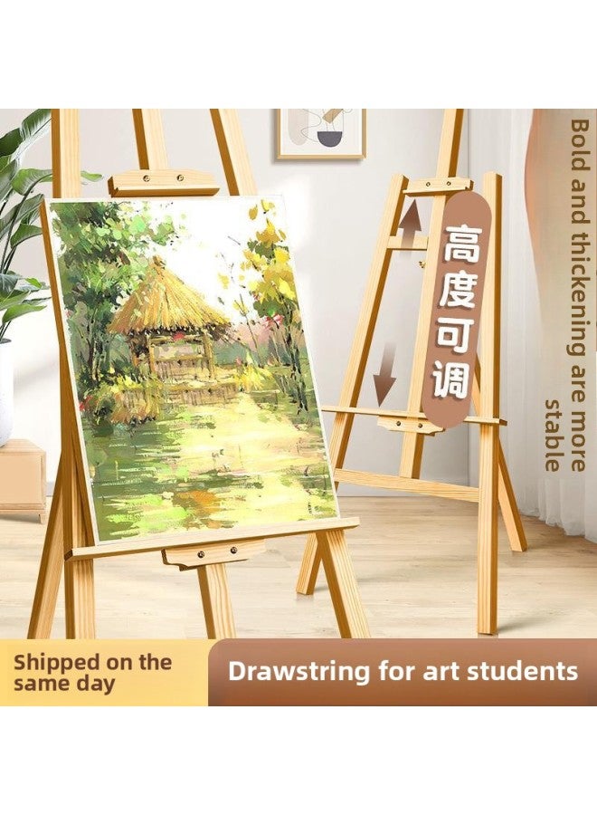 حامل خشبي للرسم على شكل طالب لوحة رسم حامل عرض حامل 4k للأطفال رسم زيتي بألوان مائية مجموعة أدوات الرف-اللون: 1.5 متر [خشب الصنوبر الأصفر المستورد] نموذج جريء وسميك الأكثر مبيعًا.