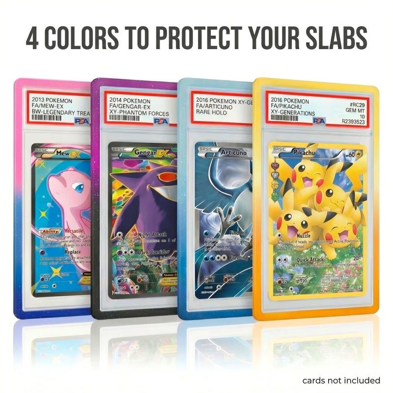 HOMEXPRO X PRO PSA Slab Protector - 12 Pack - Elemental Gradient Colors Included - Durable TPU Bumper Guards - Stackable PSA Slab Guards & Secure Graded Card Guard - Image 4