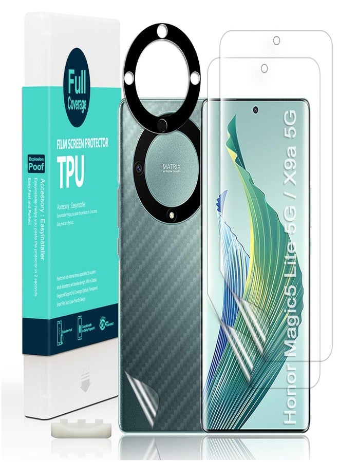 Ibywind 2 Pcs Screen Protector For Honor Magic 5 Lite 5G/Honor X9a 5G 6.67",Flexible TPU Film,With 1Pc Camera Lens Protector,1Pc Back Film,Bubble Free[Easy to install] - Image 1