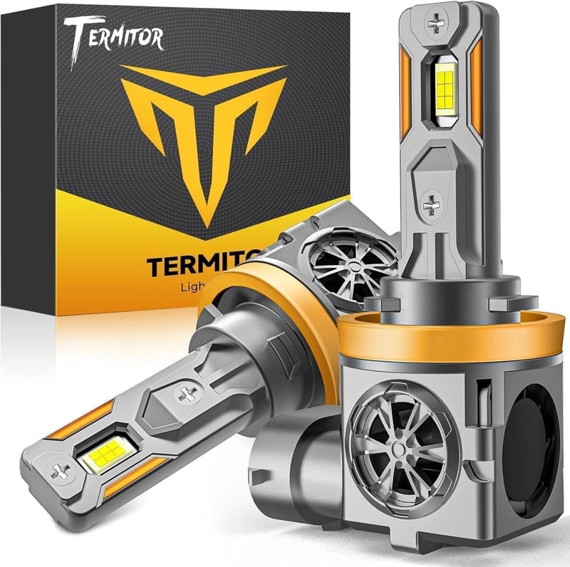 Termitor Latest H11/H9 LED Bulbs, 45,000LM 10X Super Brighter, 6500K Cool White, 1:1 Mini Halogen Size H11 Driving Lights with Cooling Fan, Plug and Play, Pack of 2 - Image 1