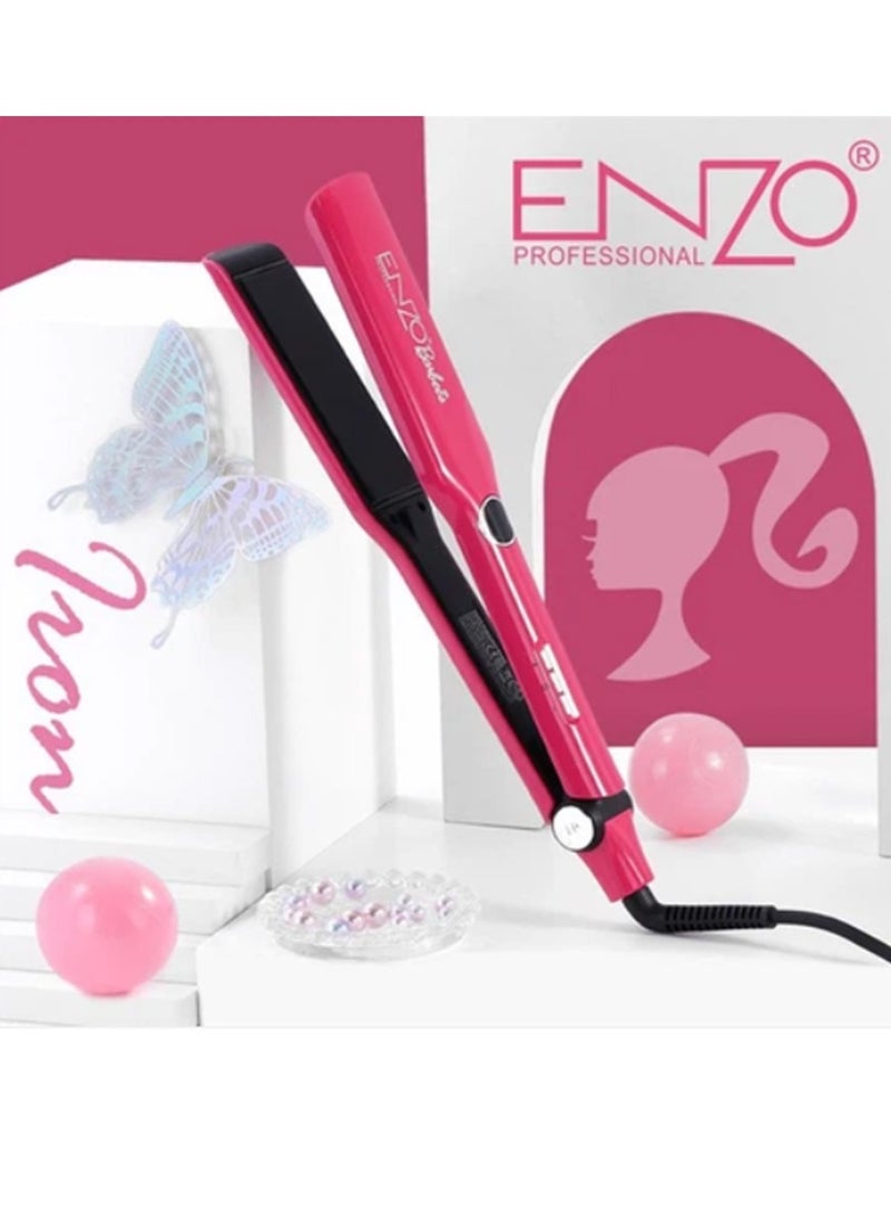ENZO Ceramic Hair Straightener , Ceramic heating plates, digital display, side lock button - 65W ( Pink EN-20171 ) - Image 4