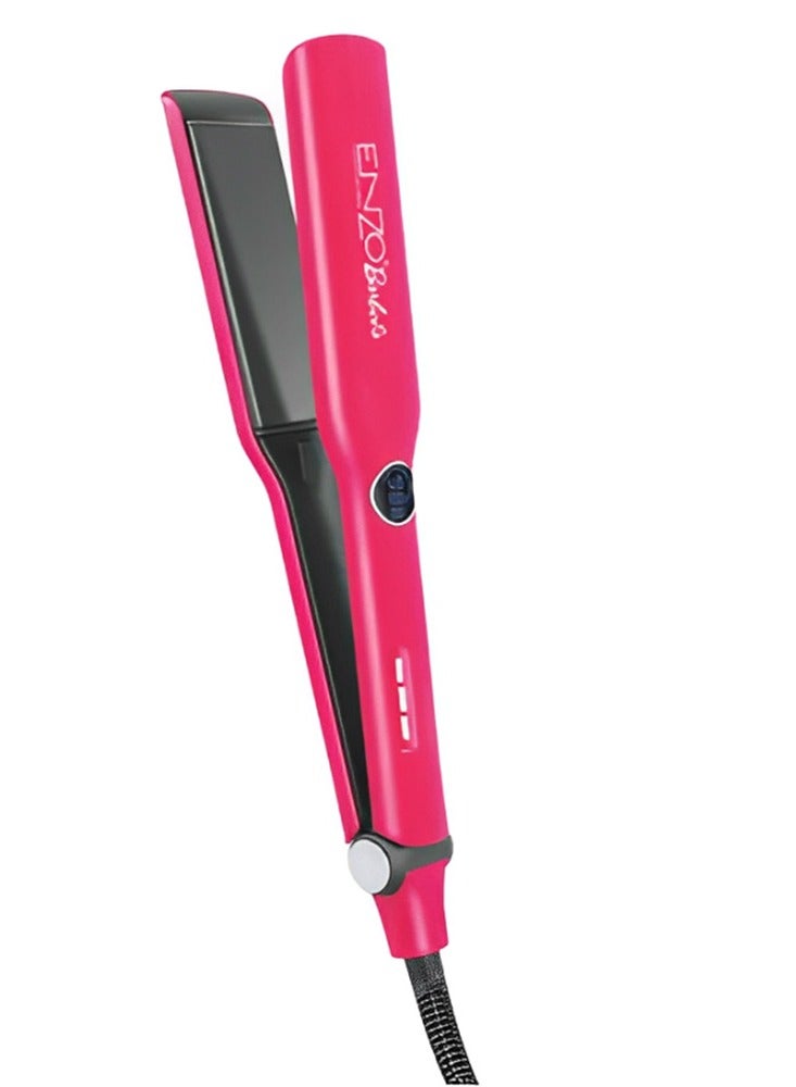 ENZO Ceramic Hair Straightener , Ceramic heating plates, digital display, side lock button - 65W ( Pink EN-20171 ) - Image 2