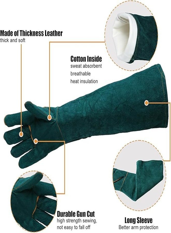 LURMMUE Gardening Gloves 23.6", Thorn-Resistant Long Gauntlet, Split Cowhide Leather Protective Gloves with Reinforced Palm, Fireplace/BBQ/Forge, Welding Heat-Resistant, Animal Handling Bite-Resistant - Image 3