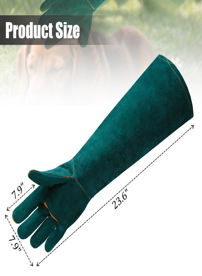 LURMMUE Gardening Gloves 23.6", Thorn-Resistant Long Gauntlet, Split Cowhide Leather Protective Gloves with Reinforced Palm, Fireplace/BBQ/Forge, Welding Heat-Resistant, Animal Handling Bite-Resistant - Image 4