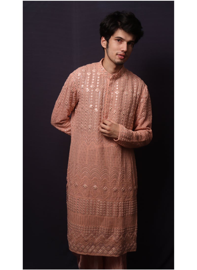 Fashion & Lifestyle - Faux Mirror work Kurta set - Image 1
