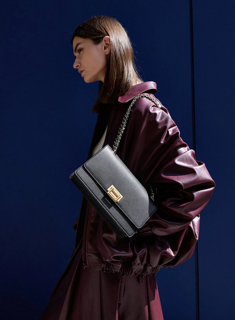 Charles & Keith Everline Square Buckle Chain Bag - Image 2