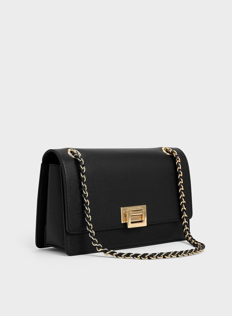 Charles & Keith Everline Square Buckle Chain Bag - Image 3