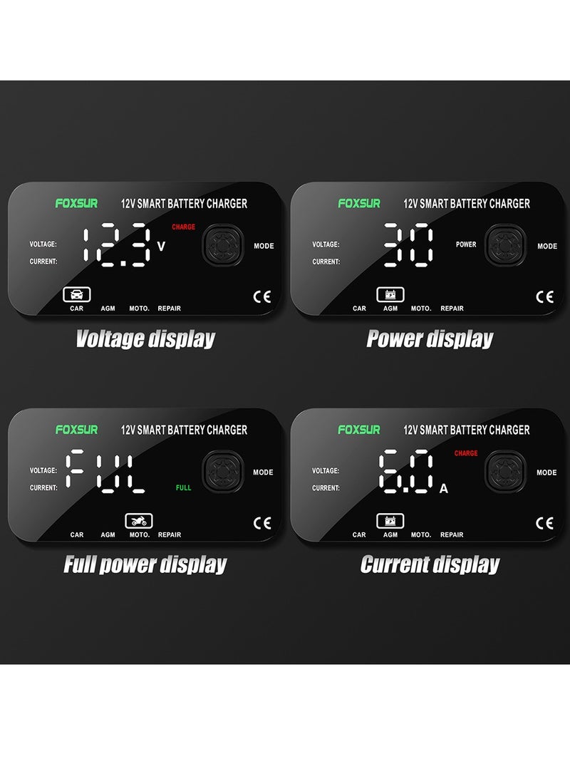 Angmei Car Jump Starter 28000mah Water-Resistant Battery Jumper Starter Portable Battery Charger Smart Car Battery Charger,Trickle Charger,Battery Maintainer and Desulfator,for Car Motorcycle  - Image 4