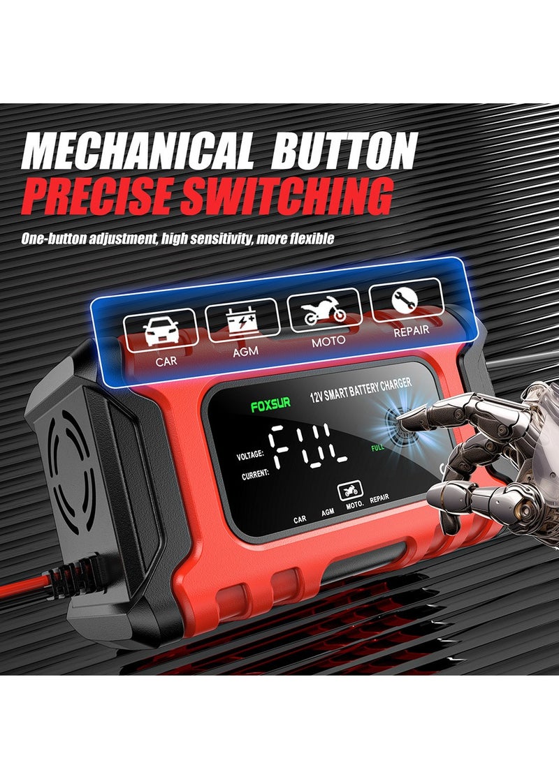 Angmei Car Jump Starter 28000mah Water-Resistant Battery Jumper Starter Portable Battery Charger Smart Car Battery Charger,Trickle Charger,Battery Maintainer and Desulfator,for Car Motorcycle  - Image 5