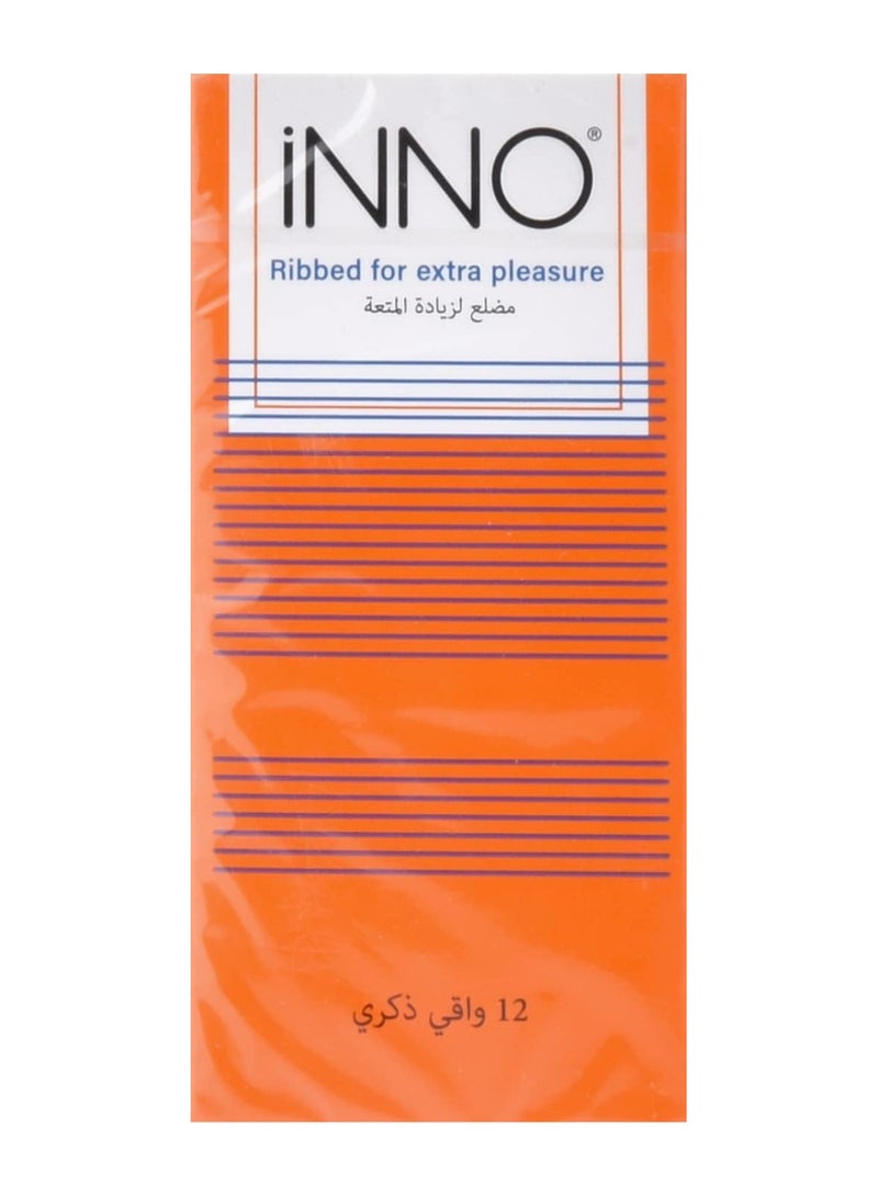 Inno Ribbed Condom - 12 Pieces
