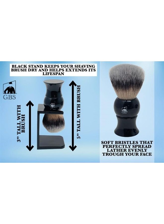 Stylish Grooming Shaving Set for Wet Shaving Boxed Ceramic Black Shaving Soap Bowl/Mug with Knob Handle