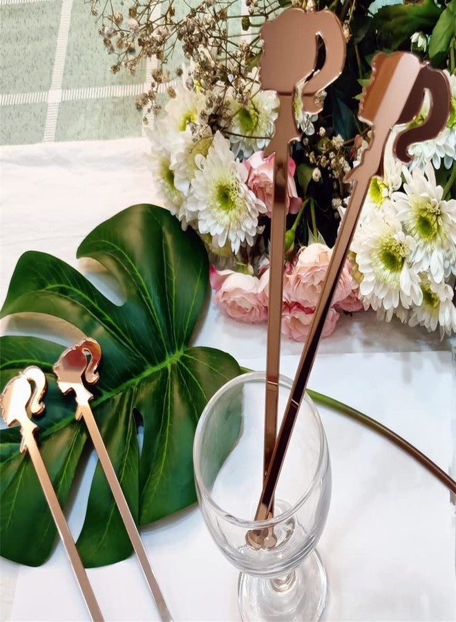 XIAOYUE Set of 20 Acrylic Drink Stirrer,Girl Cocktail Drink Swizzle Stick for Luxury Wedding, Bar Party and Event Decor (Rose Gold Mirror) - Image 5