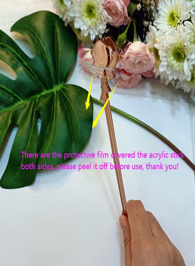 XIAOYUE Set of 20 Acrylic Drink Stirrer,Girl Cocktail Drink Swizzle Stick for Luxury Wedding, Bar Party and Event Decor (Rose Gold Mirror) - Image 3