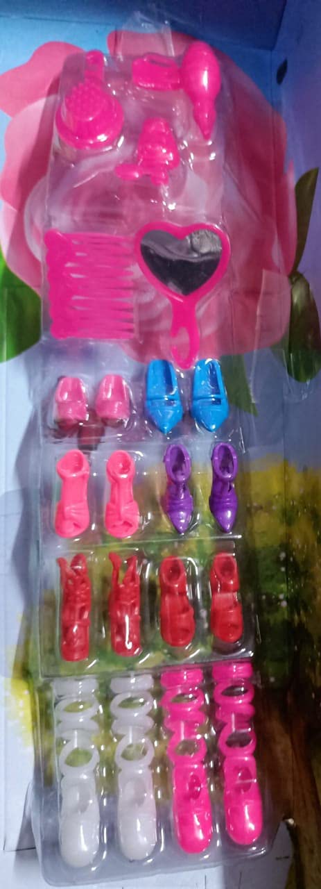 Cri8Hub Stylish Long Hair Doll Set for Kids, Girls with Foldable Hands and All Accessories for Baby Girls Dolls Set for Girls-Multicolor(Pack of 2) Doll for Girls - Image 5