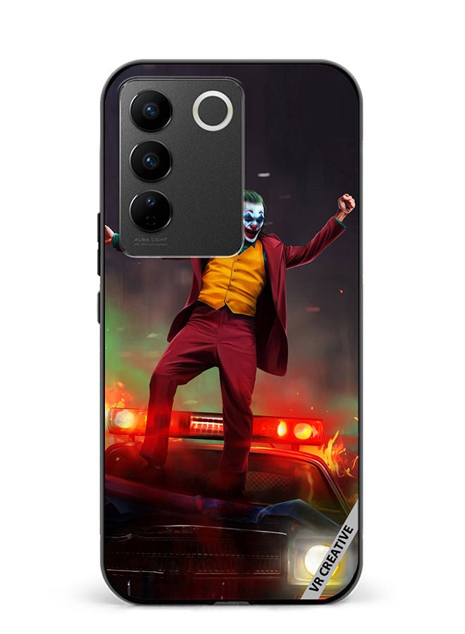 VR CREATIVE Protective Case Cover For Vivo V27e Joker Over A Car With His Evil Laugh Design Multicolour - Image 1