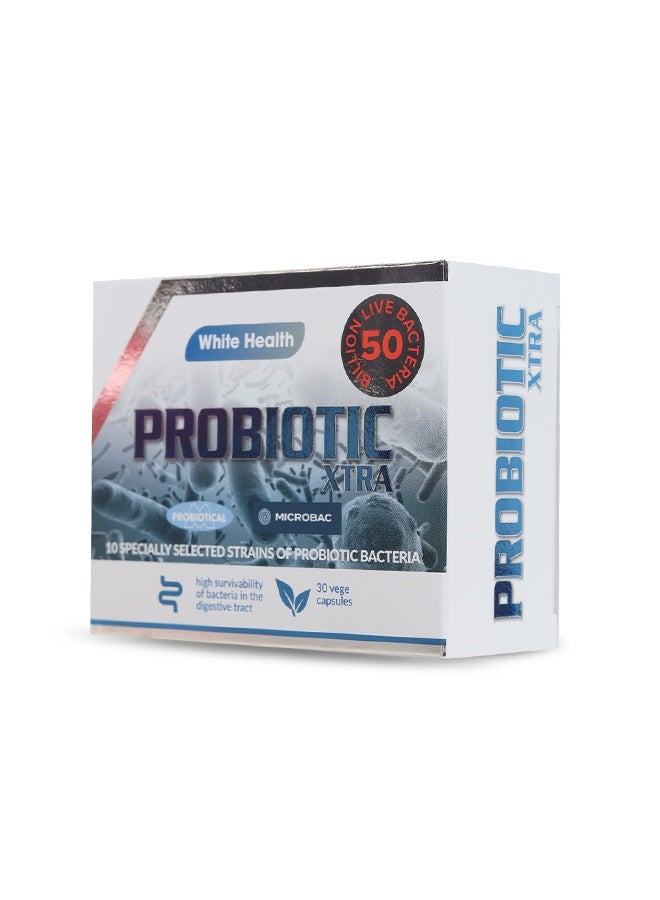 White Health Probiotic Xtra – High-Potency Gut Health & Digestive Support | 50 Billion CFU | 30 Vege Capsules  - Image 4