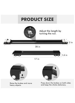 Raxoom Furniture Dolly Mobile Roller, Extendable Appliance Rollers Mobile Washing Machine Base, Fridge Stand Moving Cart for Washing Machines, Refrigerators, Dryers, Dishwashers, Black  - Image 2