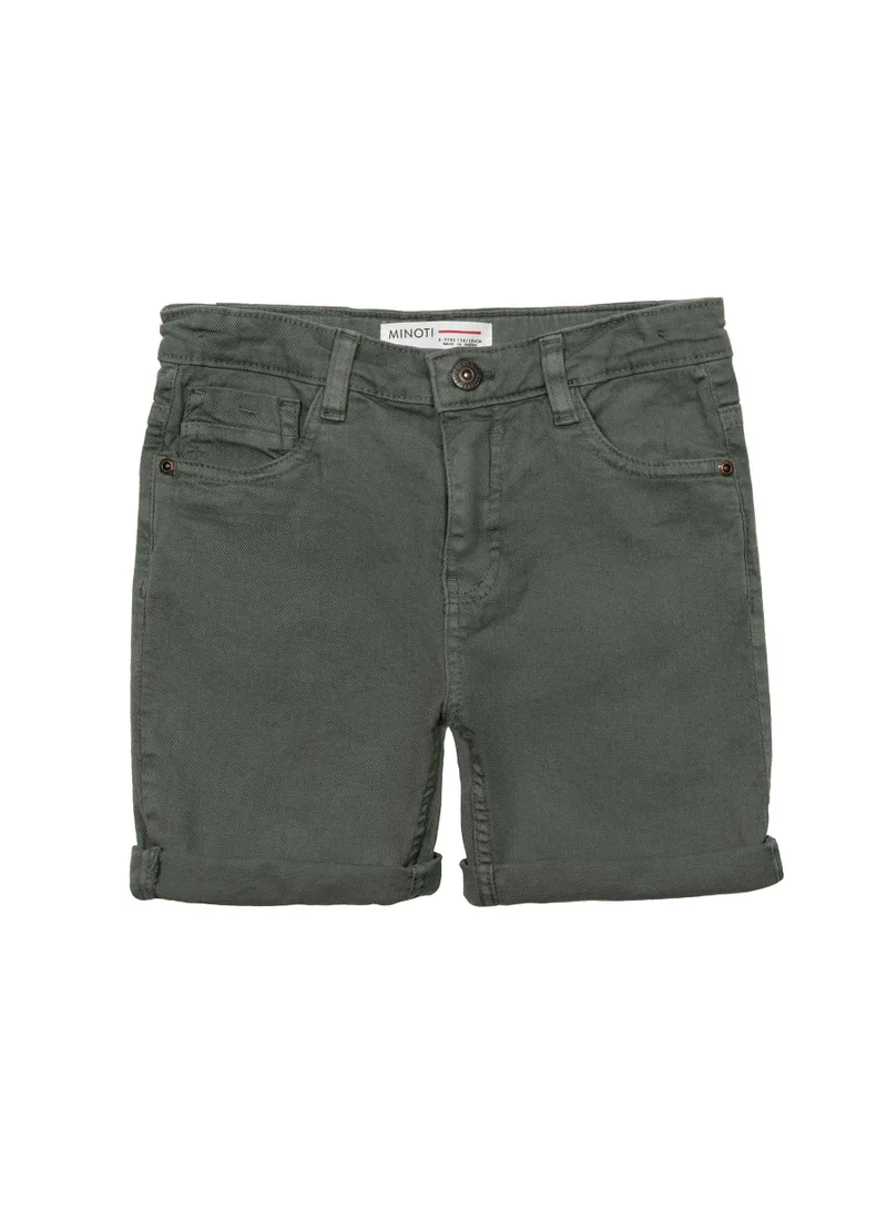 MINOTI Teen Boys Twill Shorts with Rolled Hems and Pockets