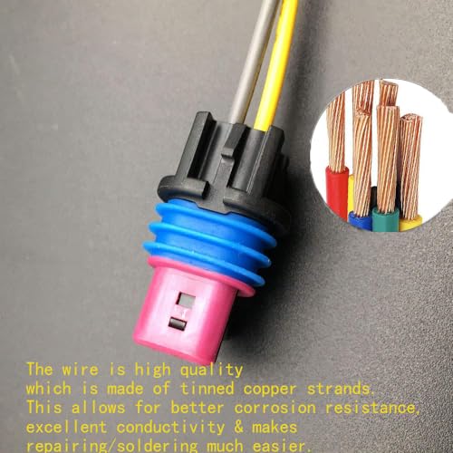 IBVIBV for GM LS 2-Wire Pigtail - Coolant Temperature Sensor Connector - Water Temp LS1 Plug Radiator Switch OEM Color LS1 LS3 LS2 LQ4 LQ9 LS6 L92 L99 L33 LR4 - Image 2