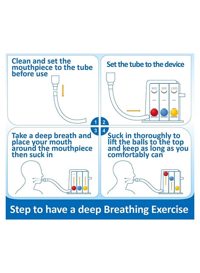 3 Balls Spirometer Respiratory Lung Exerciser - Image 2