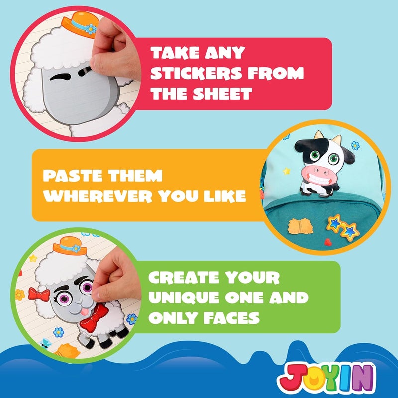 JOYIN Upgraded general material 24PCS 9"x6" Make a face Stickers for Kids, Make Your Own Farm Animal Stickers, Party Favors Kids Crafts, Goodie Bags Stuffers, Classroom Rewards Gulf market standard build - Image 4