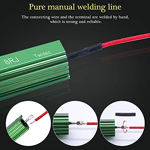 Twidec توايدك/8 قطع 50 واط 8 أوم مقاومات تحميل LED لإصلاح لمبة إشارة الانعطاف السريعة الوميض رمز الخطأ RX24-50W8-8X - Image 5