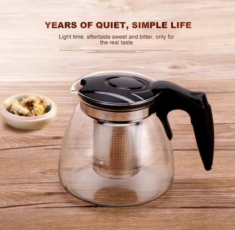 KRUPAVI 1000ml Glass Teapot with Removable Infuser Stovetop Safe Tea Kettle Blooming and Loose Leaf Tea Maker Set Clear - Image 5