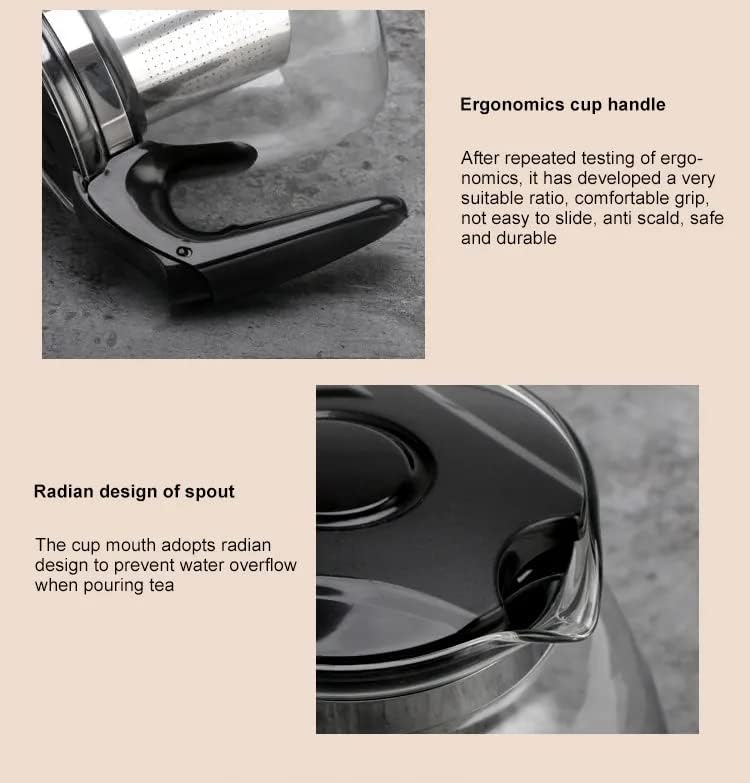 KRUPAVI 1000ml Glass Teapot with Removable Infuser Stovetop Safe Tea Kettle Blooming and Loose Leaf Tea Maker Set Clear - Image 3