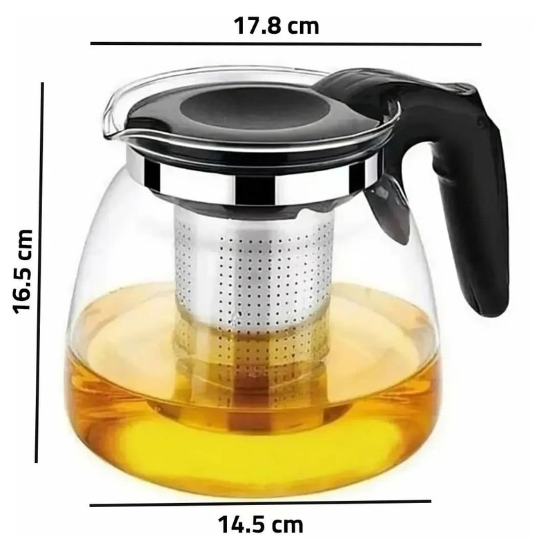 KRUPAVI 1000ml Glass Teapot with Removable Infuser Stovetop Safe Tea Kettle Blooming and Loose Leaf Tea Maker Set Clear - Image 2