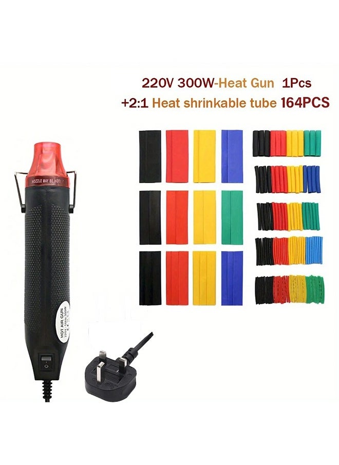 Generic - Heat Gun with 164pcs Heat Shrink Tubes | 2:1 Polyolefin Tube Sleeve Wrap Wire Set – Multipurpose Crafting & Repair Tool - Image 1