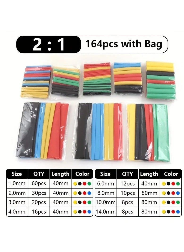 Generic - Heat Gun with 164pcs Heat Shrink Tubes | 2:1 Polyolefin Tube Sleeve Wrap Wire Set – Multipurpose Crafting & Repair Tool - Image 1