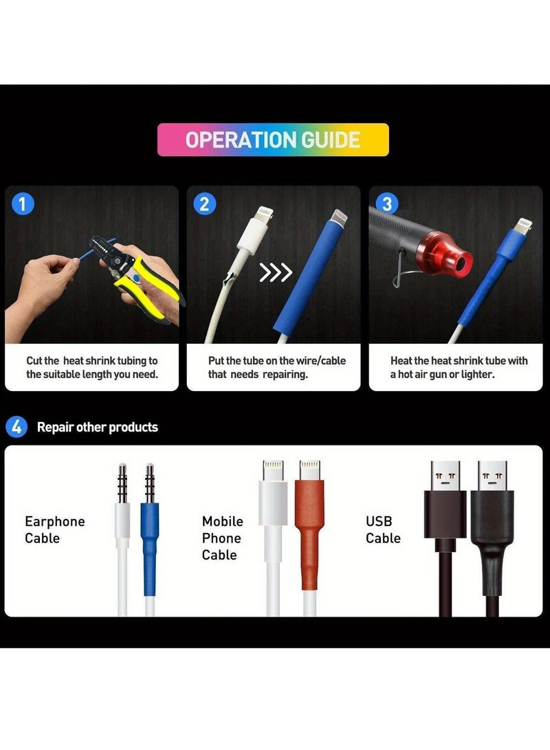 KOOKNA Hot Air Gun with 164Pcs Shrink Tube, Electric Heat Gun with Wire Insulation, Portable Thermal Shrinkers for Repairing Data Cables and Power Cords - Image 4