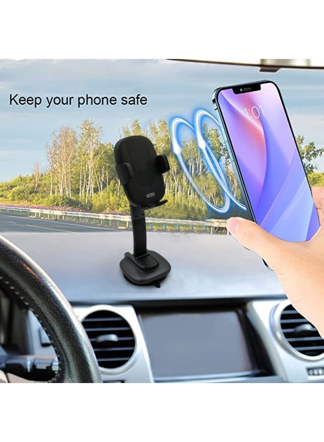 Go-Des Suction Cup Mobile Holder, Strong Windshield & Dashboard Phone Stand, 360° Rotation, Adjustable Arm, Anti-Shake Grip, Universal Car Mount for Smartphones GD-HD787 - Image 4