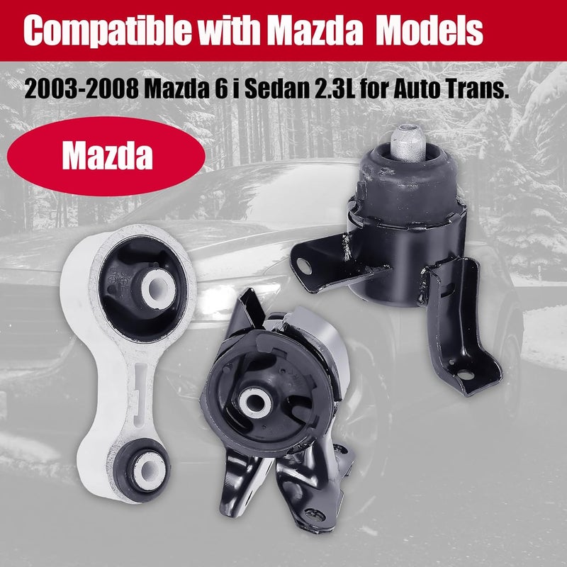 PATEWIN Engine Mount Motor for 2003-2008 Mazda 6 2.3L i Sedan Automatic Transmission - Image 2