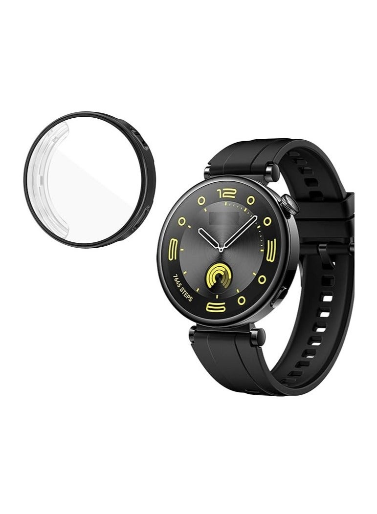 جراب حماية متوافق مع ساعة هواوي GT4 مقاس 41 مم، جراب حماية من مادة TPU باللون الأسود