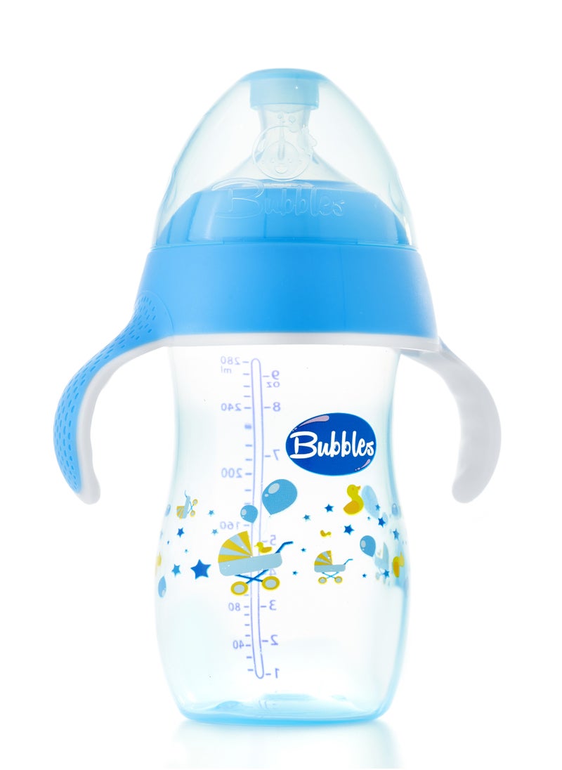 Bubbles - Bubbles Natural Feeding Bottle 280 ml With Hand - blue Assorted - Image 1