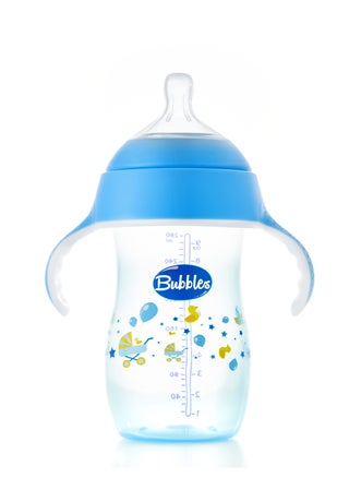 Bubbles Natural Feeding Bottle 280 ml With Hand - blue Assorted - pzsku/Z6B71C48A8014B9C9C9AAZ/45/_/1692887260/dddc5748-1f69-4389-80ce-9ba28562382b