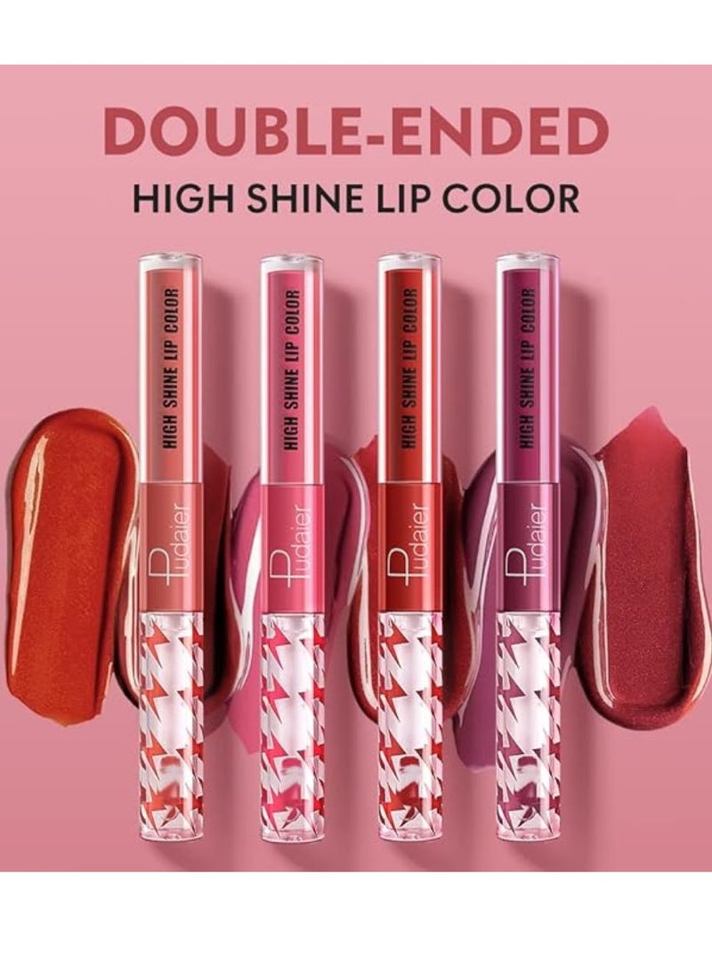 SKY-TOUCH SKY-TOUCH High Shine Lip Gloss with Clear Fixed Color Lip Oil, Up to 12 Hours Long Lasting Dual Ended Liquid Lipstick, Lightweight and Non Sticky, 2ml (06)  - Image 2