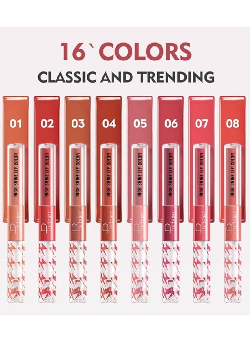 SKY-TOUCH SKY-TOUCH High Shine Lip Gloss with Clear Fixed Color Lip Oil, Up to 12 Hours Long Lasting Dual Ended Liquid Lipstick, Lightweight and Non Sticky, 2ml (06)  - Image 5