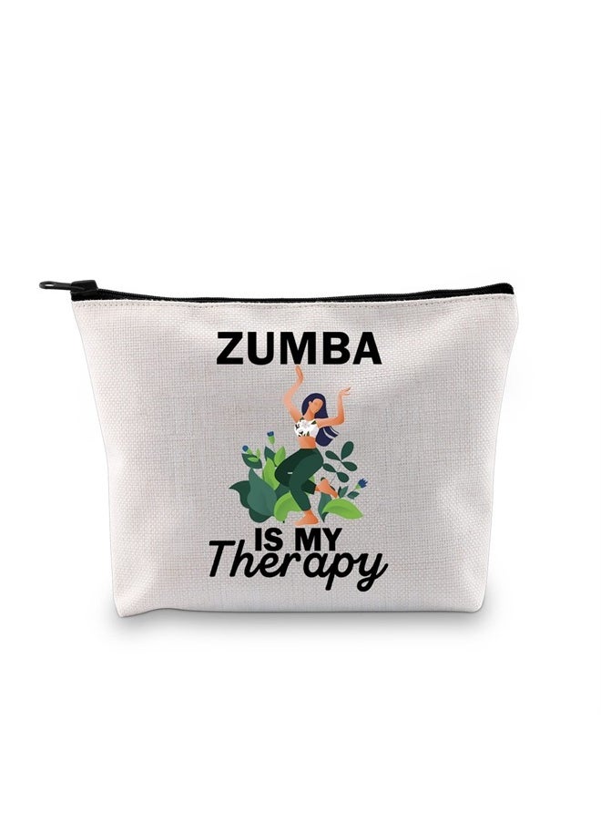 XYANFA Zumba Is My Therapy Zumba Lover Makeup Bag Zumba Instructor Gift Zumba Dance Fitness Coach Teacher Zipper Pouch (ZUMBA IS MY Therapy)  - Image 1