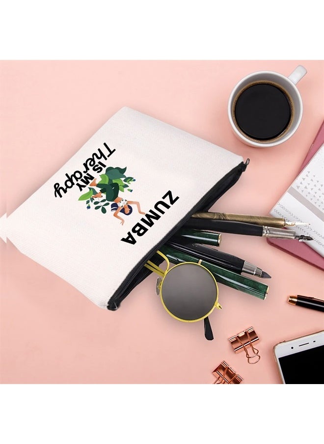 XYANFA Zumba Is My Therapy Zumba Lover Makeup Bag Zumba Instructor Gift Zumba Dance Fitness Coach Teacher Zipper Pouch (ZUMBA IS MY Therapy)  - Image 2
