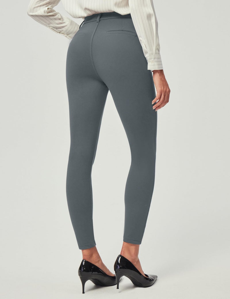 IUGA Stretchy Work Pants for Women Pull on Dress Pants for Women High Waisted Business Casual Outfits with 2 Pockets Dark Gray - Image 1
