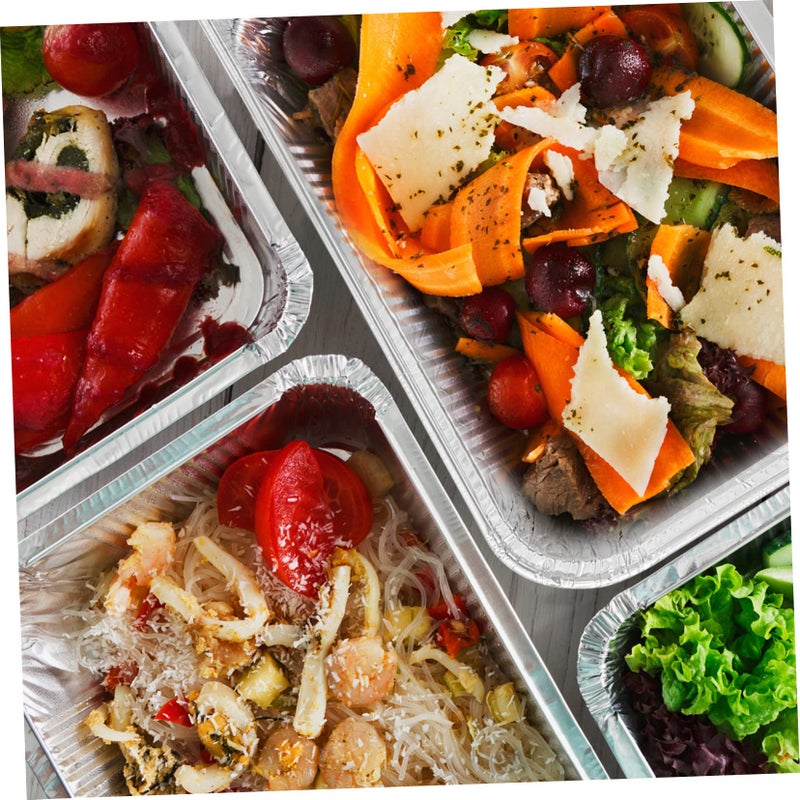 125 Pcs Aluminum Foil Meal Prep Trays Baking Pans Disposable Table Containers - Image 3